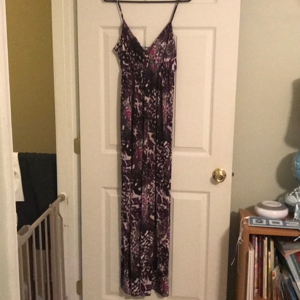 Purple leopard maxi dress